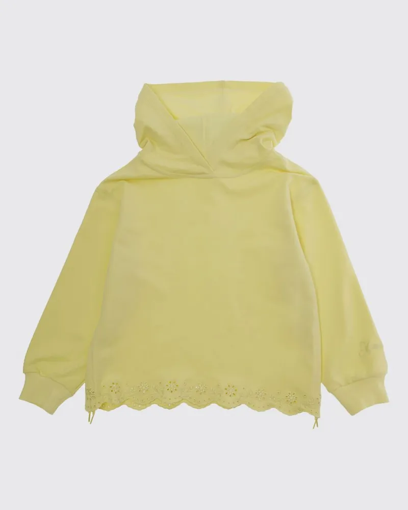 Monnalisa Kapuzenpullover aus Baumwollmischung Gelb
