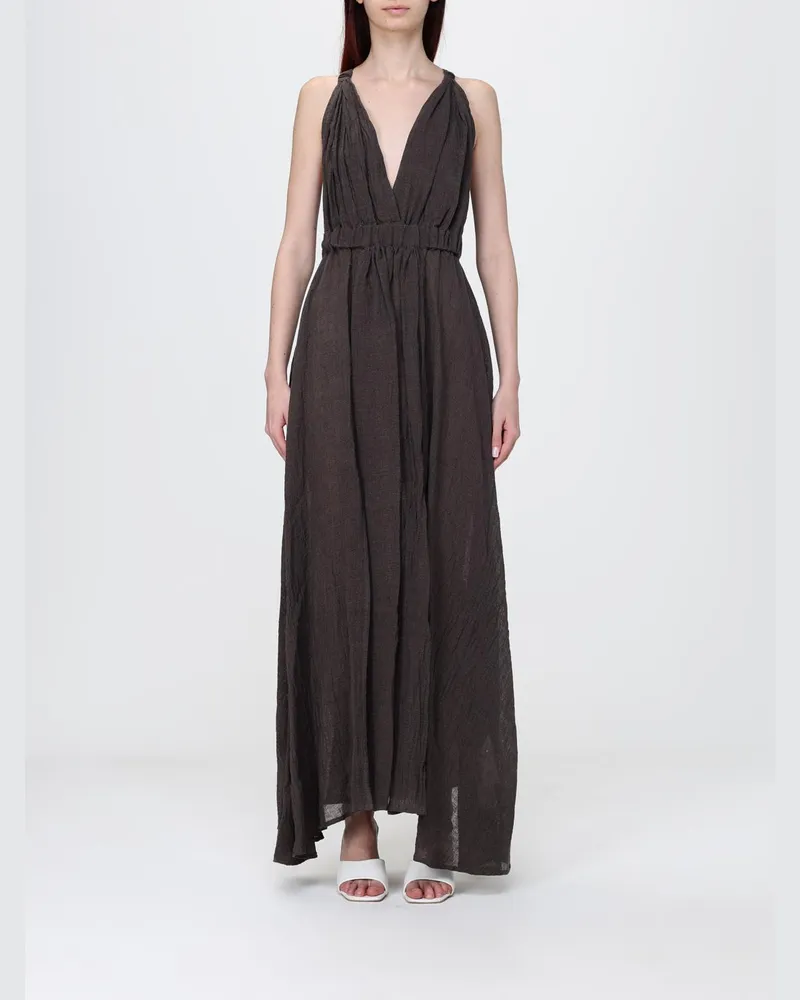 120% Lino Kleid damen Charcoal