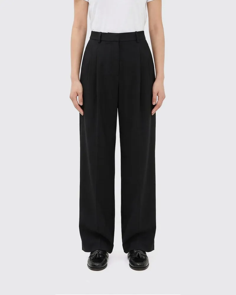 AMI Paris Palazzo-Hose aus Schurwolle Schwarz