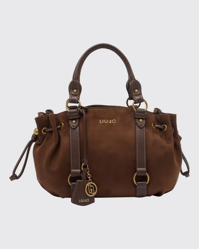 Liu Jo Handtasche Gerona aus Kunstleder in Velourslederoptik mit Charm Braun