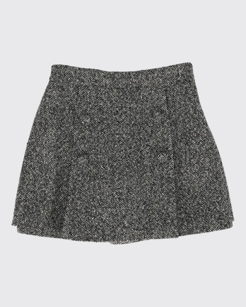 Dolce & Gabbana DOLCE  GABBANA Kurzer Tweedrock von Dolce & Gabbana für Mädchen mit mittlerer Taille und seitlichem Reißverschluss Schwarz