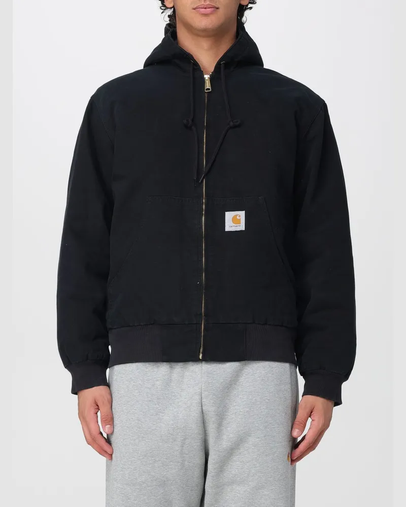 Carhartt WIP OG Active Baumwoll-Bomberjacke mit Kapuze und Kängurutasche Schwarz