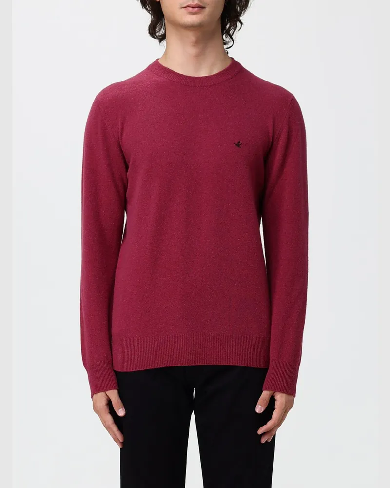 Brooksfield Wollpullover mit Rundhalsausschnitt mit gerippten Bündchen Fuchsia