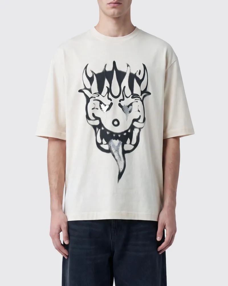 Y-3 Baumwoll-T-Shirt mit Grafikdruck und kurzen Ärmeln Weiß