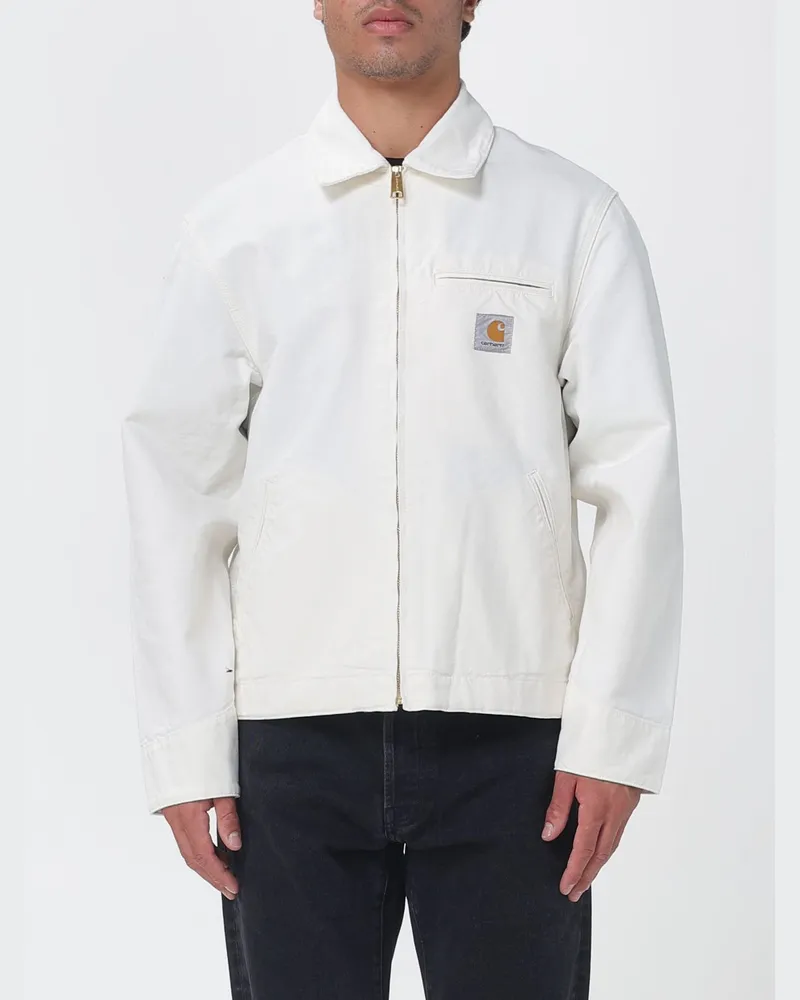 Carhartt WIP Detroit Jacke aus Bio-Baumwoll-Canvas mit Samtkragen Weiß