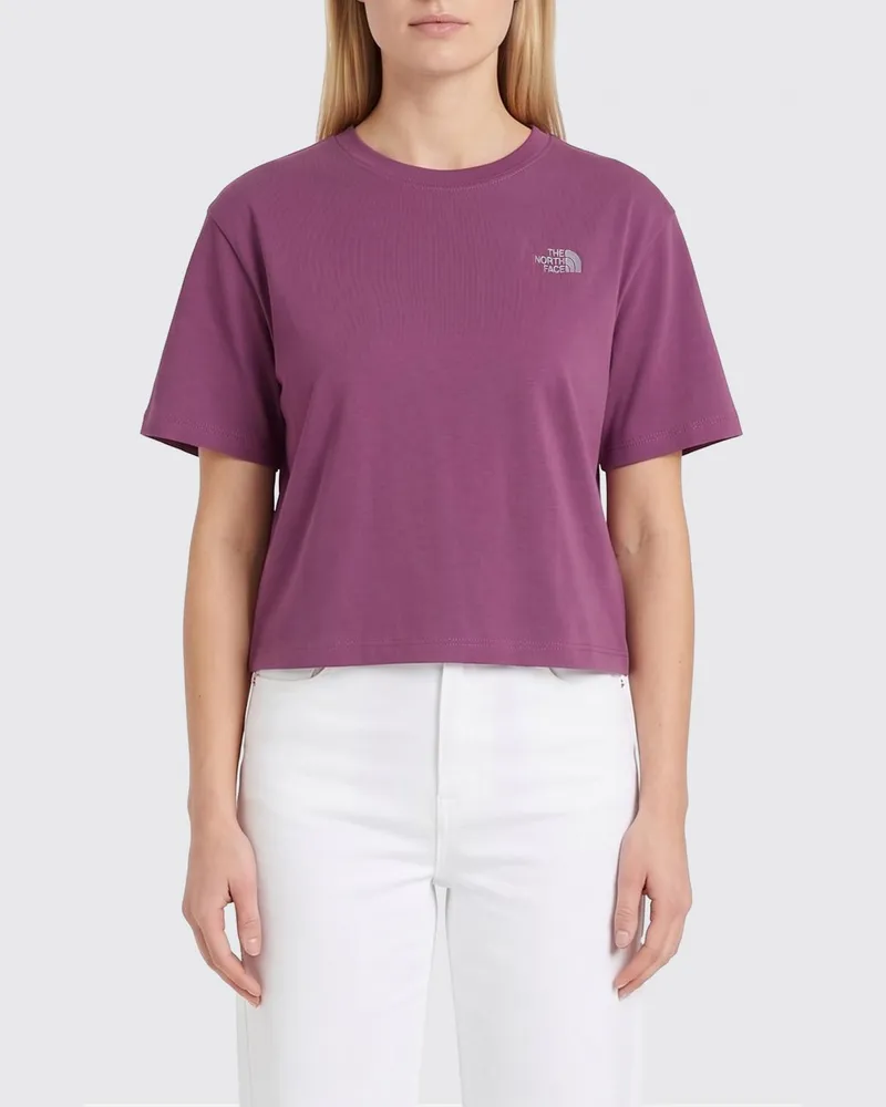 The North Face Baumwoll-T-Shirt mit Logo Violett