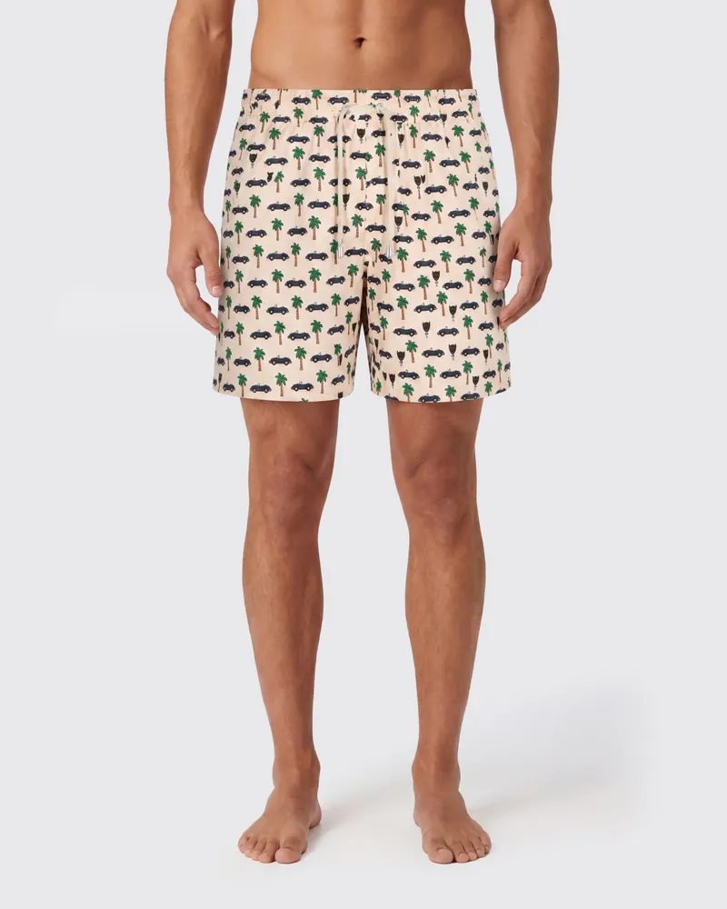 MC2 Saint Barth Bedruckte Boxer-Badehose Beige