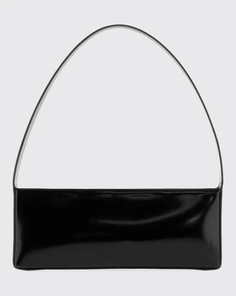 Jil Sander Monolith East-West Schultertasche aus Kalbsleder mit Reißverschluss Schwarz