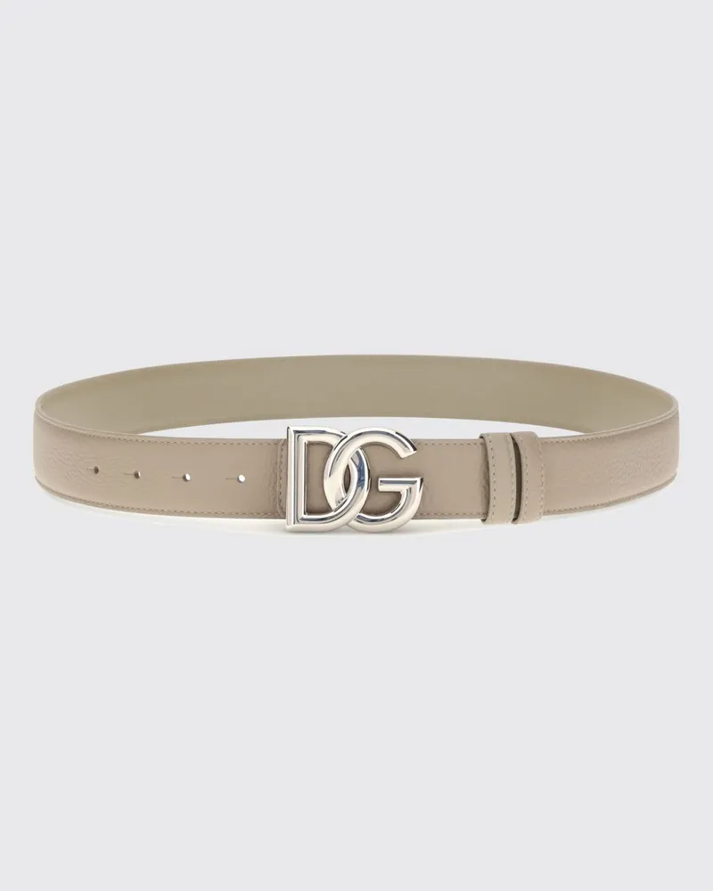Dolce & Gabbana DOLCE  GABBANA Wendbarer Dolce & Gabbana Gürtel aus Kalbsleder mit DG-Monogramm-Schnalle Grau