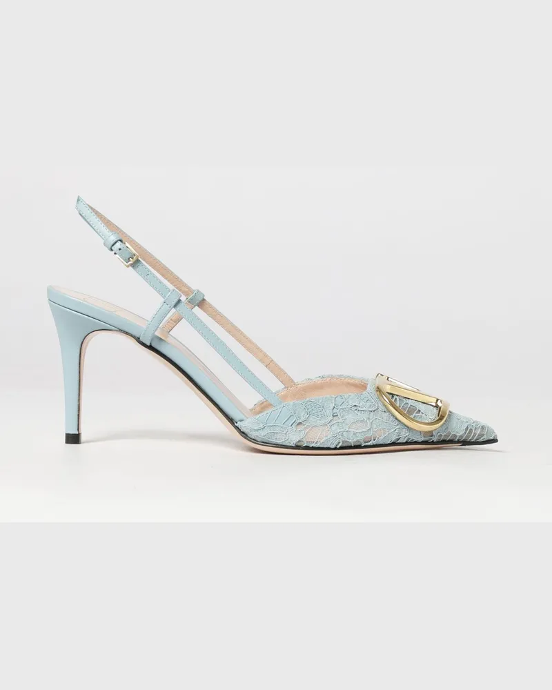 Valentino Garavani VLogo Signature Slingback-Pumps aus Spitze mit Stiletto-Absatz Blau