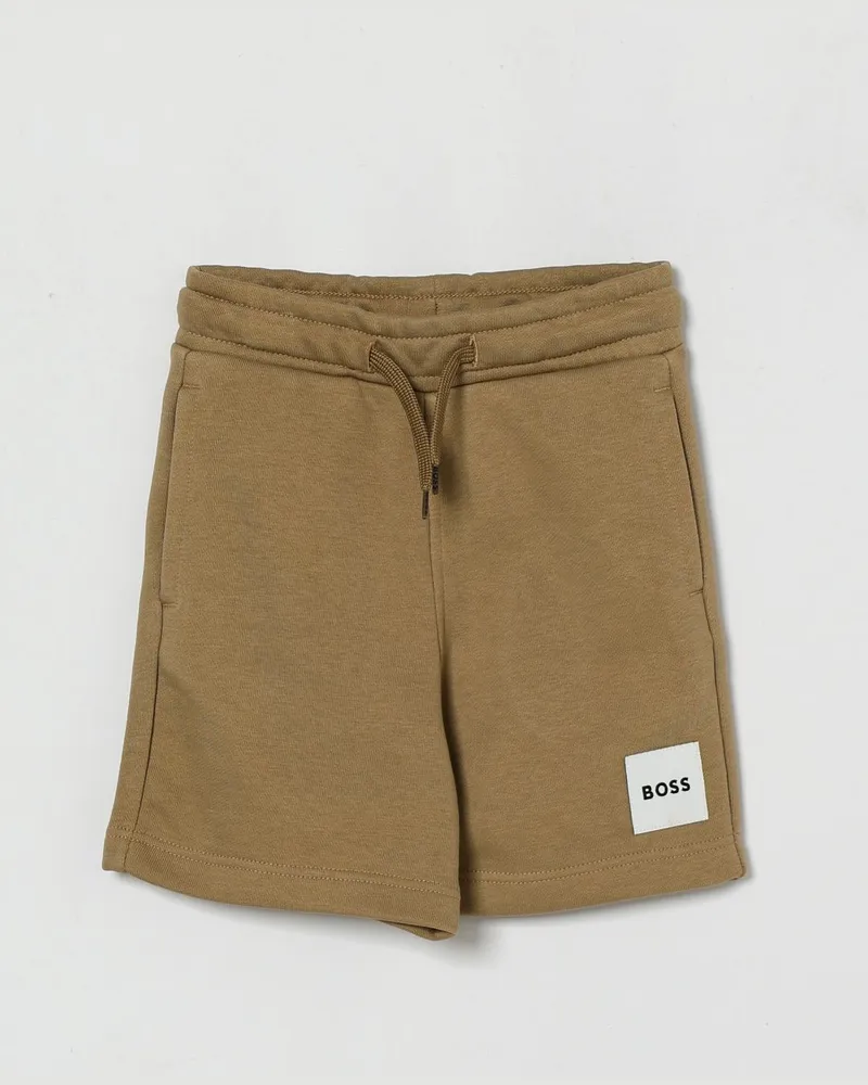 HUGO BOSS Baumwoll-Jogging-Shorts mit Logo Beige