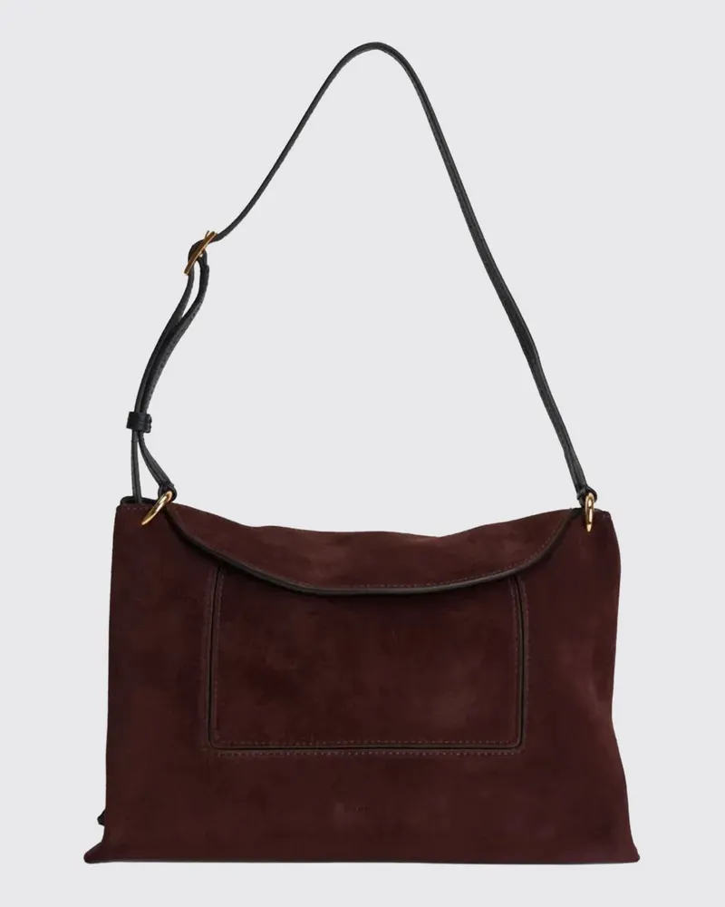 WANDLER Penelope Schultertasche aus Kalbsleder mit verstellbarem Griff Braun