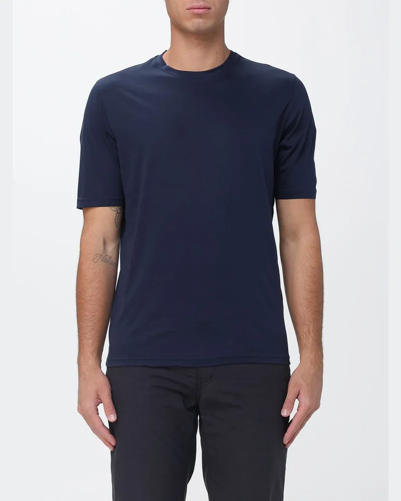 XC Kurzärmeliges Slim-Fit T-Shirt aus Baumwolle mit Rundhalsausschnitt Navy