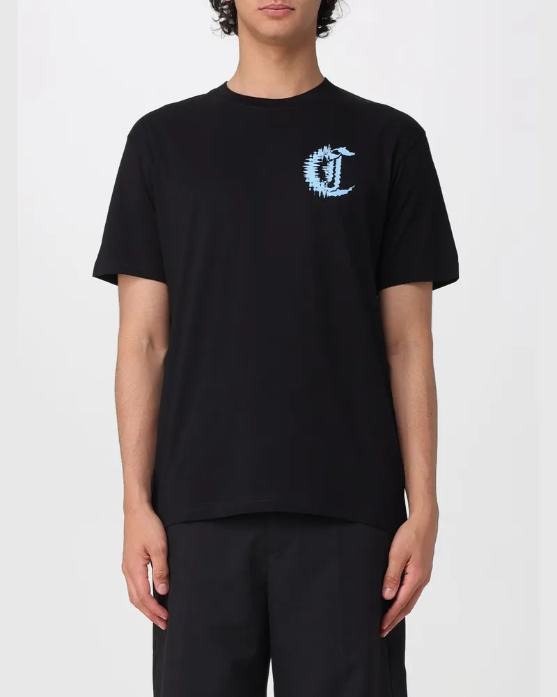 Just Cavalli Baumwoll-T-Shirt mit Logo Schwarz