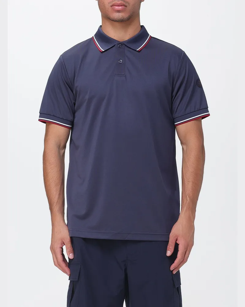 Save The Duck Jersey-Poloshirt mit Kontrastlogo und Zwei-Knopf-Leiste Navy