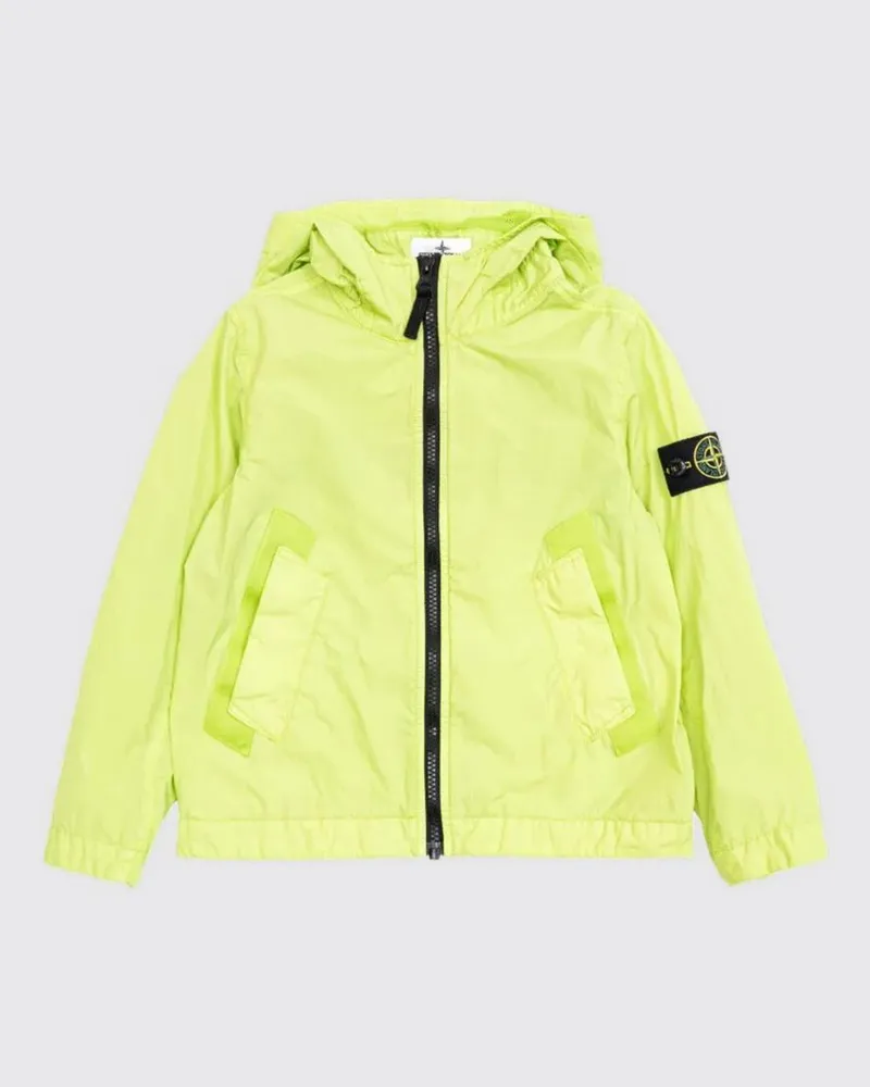 Stone Island Kapuzen-Windbreaker aus Nylon Stone Island Gelb