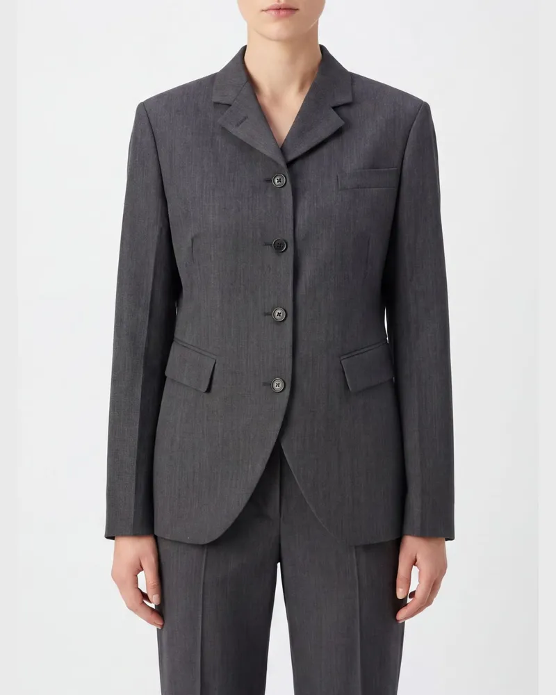 Jil Sander Taillierter, kurzer Einreiher-Blazer aus Wolle und Mohair Grau