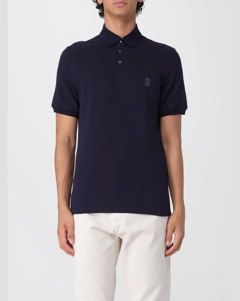 Brunello Cucinelli Polo herren Cobalt