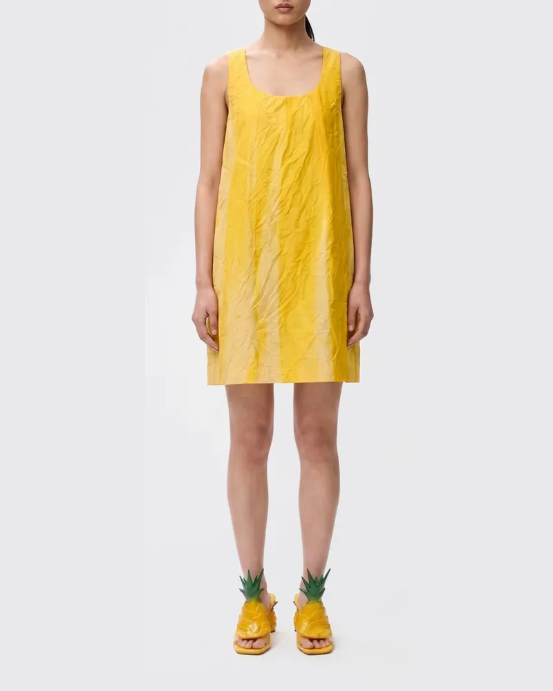 Loewe Mini-Kleid aus Baumwollmischung Gelb