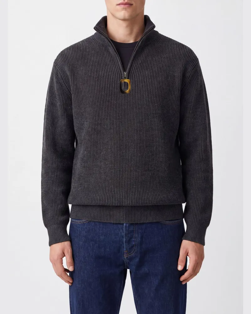 J.W.Anderson Pullover mit hohem Kragen und halbem Reißverschluss aus Wollmischung Grau