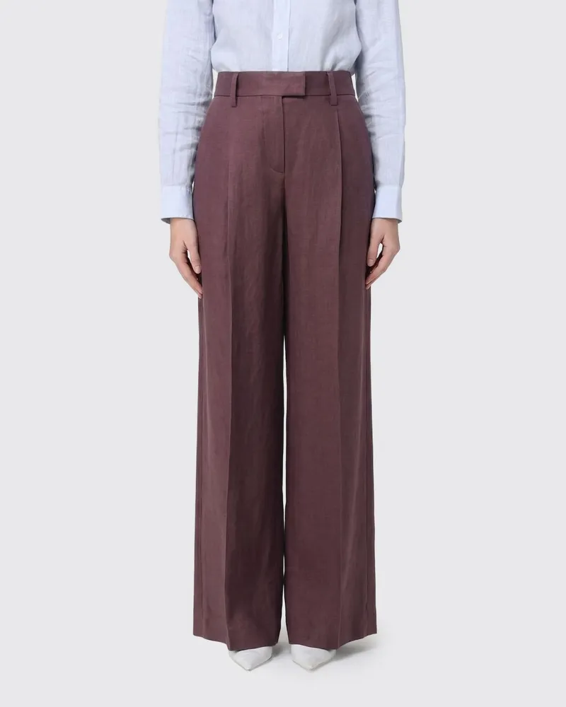 Brunello Cucinelli Leinenhose Rot