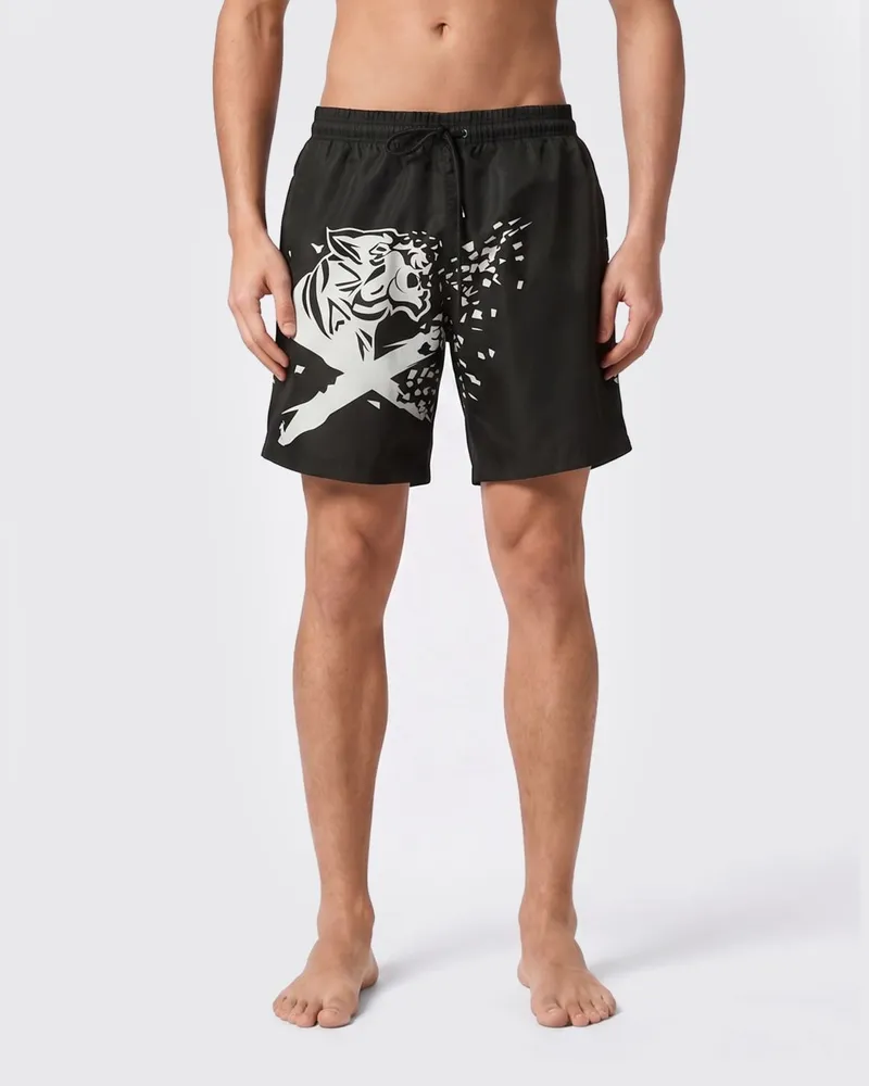 Philipp Plein Badeshorts mit Logo Weiss