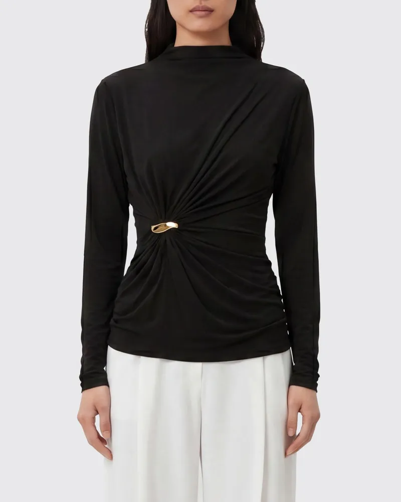 Bottega Veneta Viskose-Top Schwarz