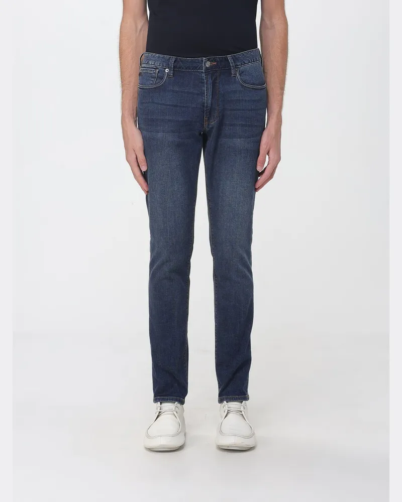 Emporio Armani Skinny Fit Jeans aus Stretch-Baumwolldenim mit fünf Taschen Navy