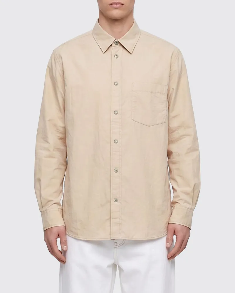 Christophe Lemaire Baumwoll-Seidenhemd Yellow
