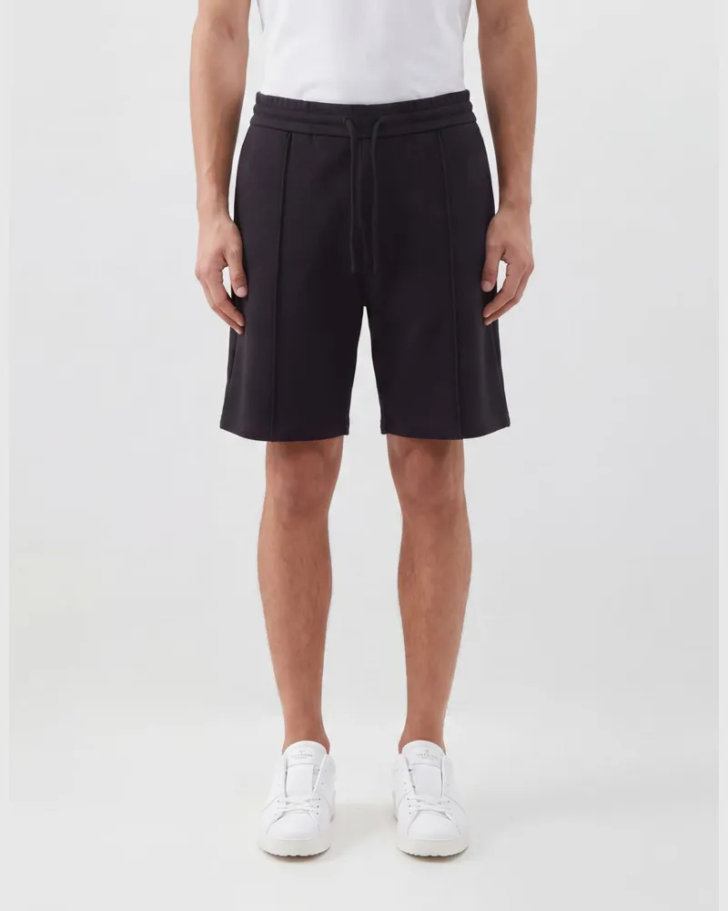 Valentino Garavani Jogging-Shorts von aus Baumwollmischung mit elastischem Bund Schwarz