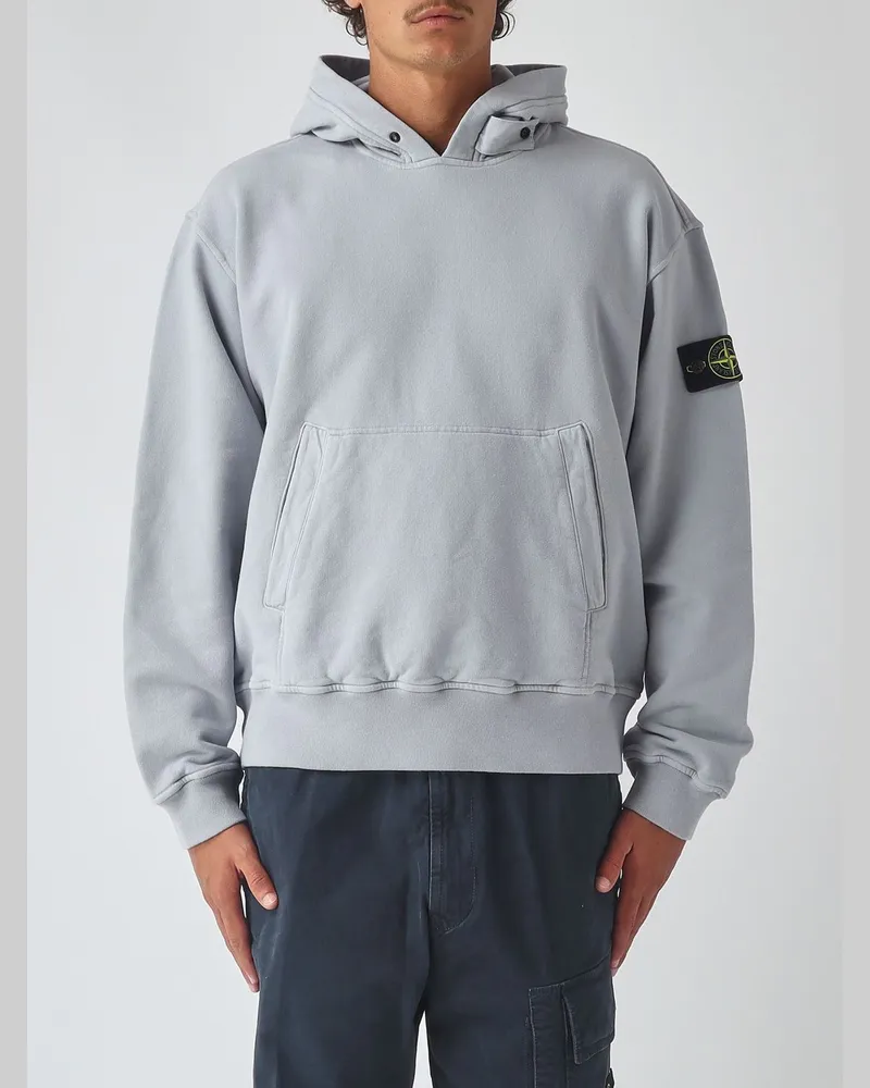 Stone Island Kapuzenpullover aus Baumwolle mit Kängurutasche und Kompass-Logo Dust
