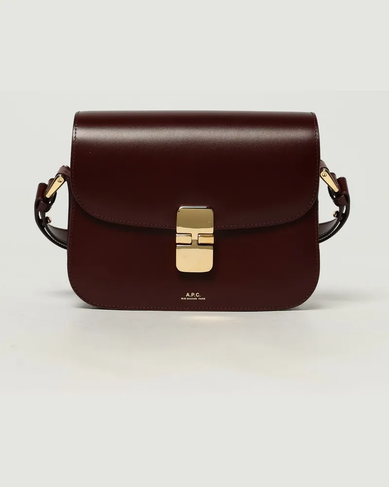 A.P.C. Schultertasche damen Burgunderrot