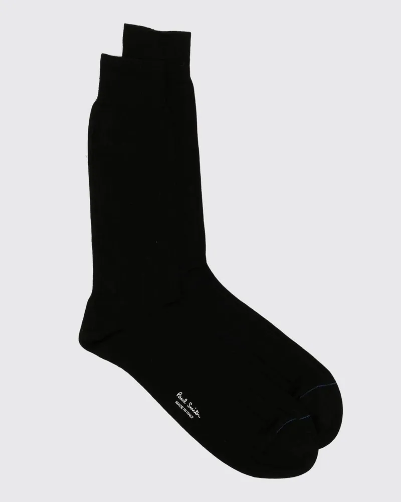Paul Smith Einfarbige wadenhohe Socken aus elastischer Bio-Baumwollmischung Schwarz