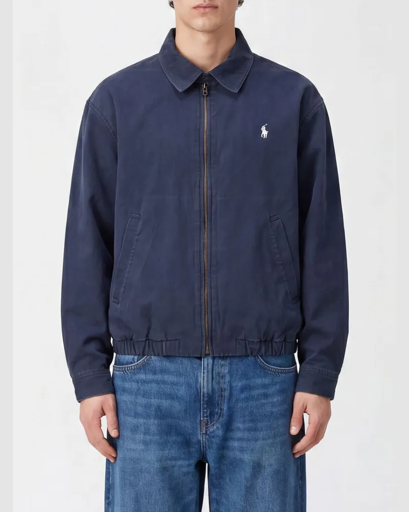 Ralph Lauren Harrington Relaxed Fit Baumwolljacke mit gesticktem Logo Navy