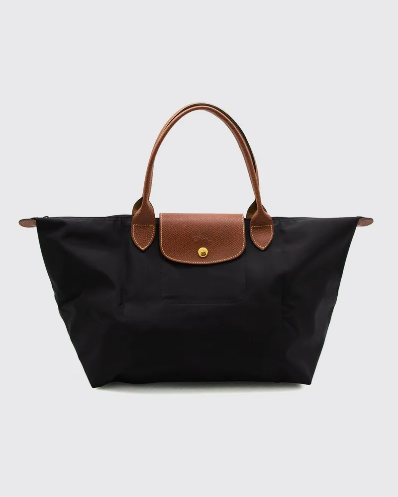 Longchamp Große faltbare Le Pliage Original Handtasche aus Polyamid Schwarz