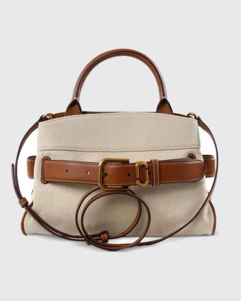 Marc Jacobs The Satchel Henkeltasche aus Canvas mit Double-J-Logo Nude