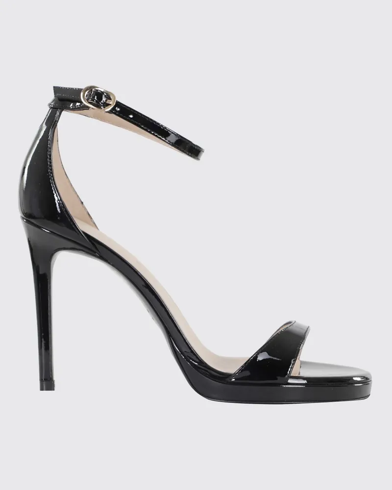 Stuart Weitzman Lackleder-Sandalen Schwarz