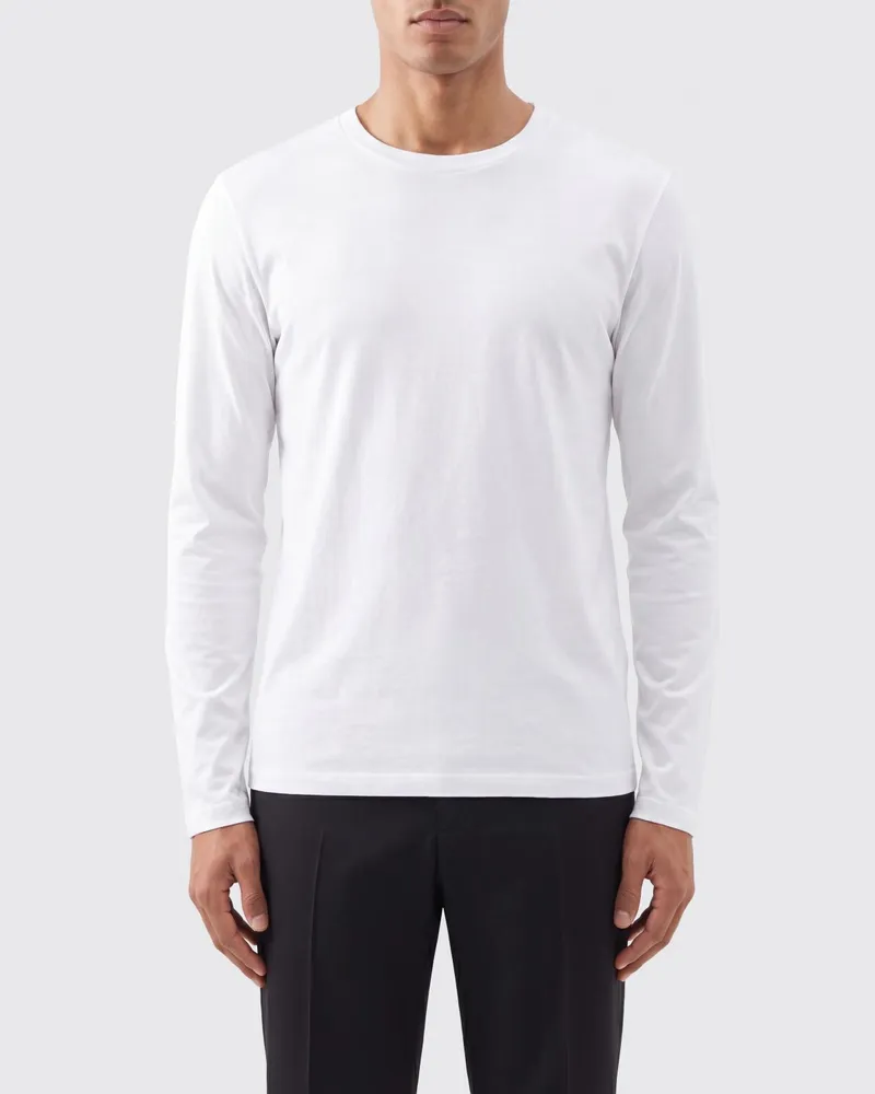 Tom Ford Langarm-T-Shirt von aus einer Baumwoll-Modal-Mischung Weiß