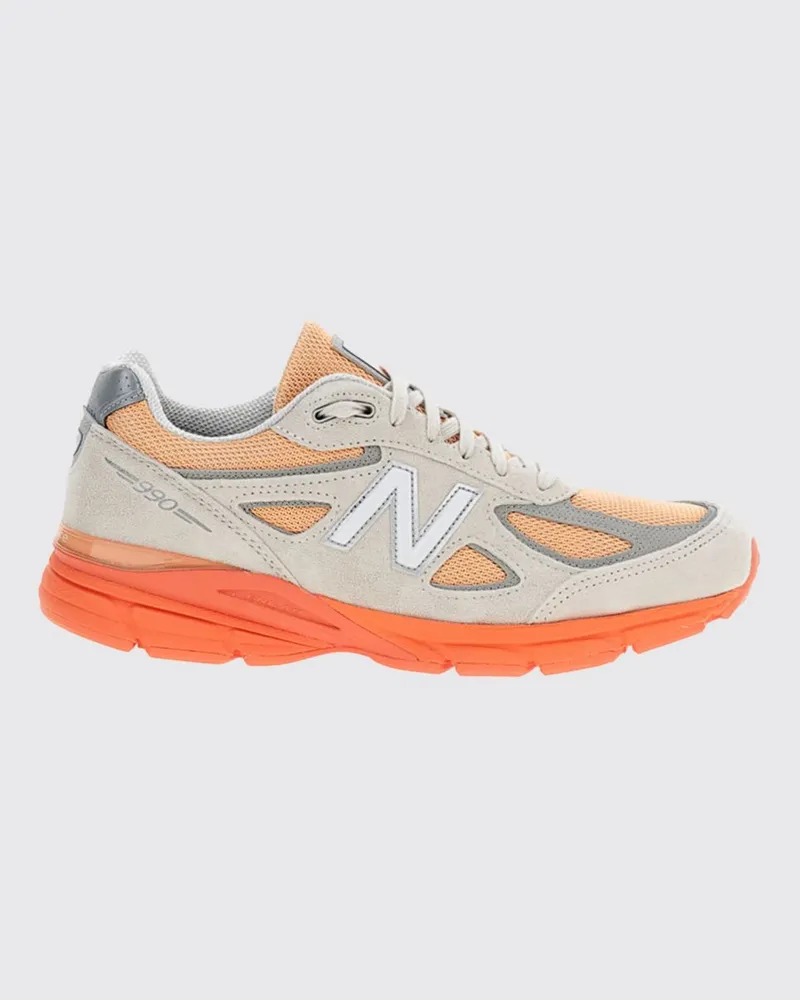 New Balance Sneakers Made in USA 990v4 aus Leder und Mesh mit EnCap-Mittelsohle Grau