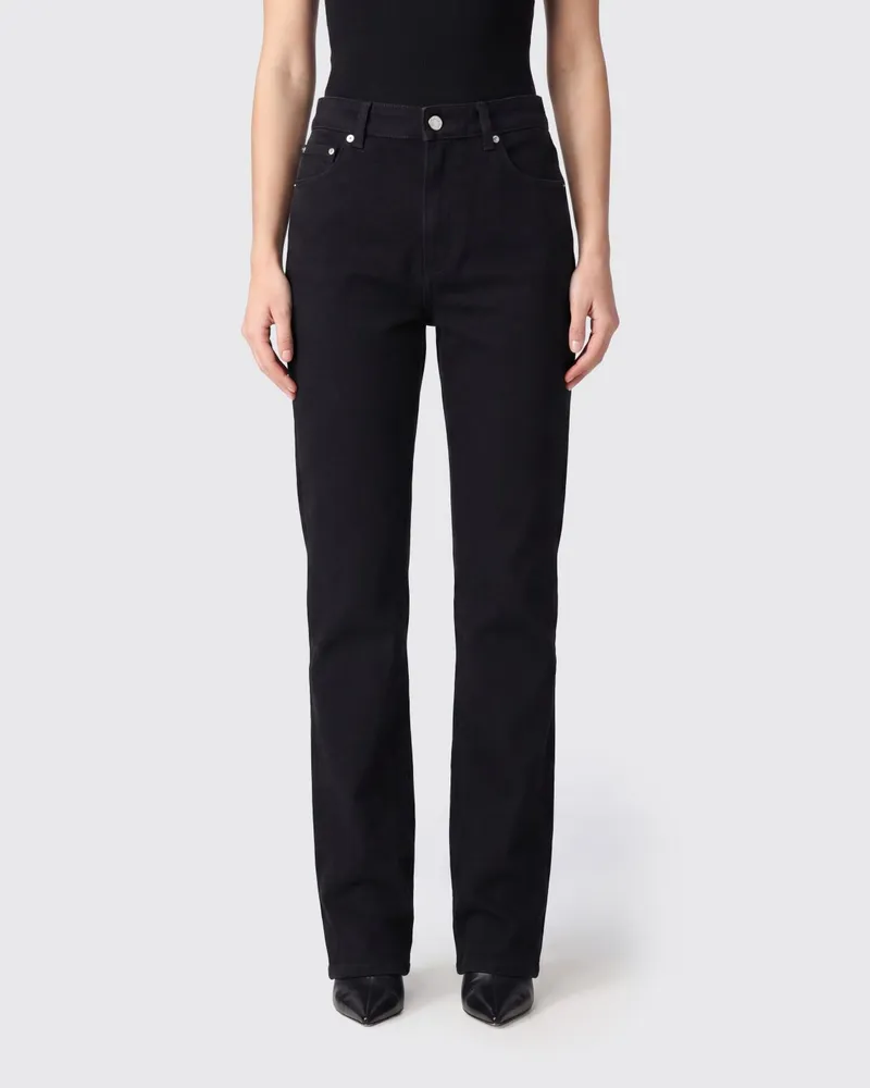 Dolce & Gabbana DOLCE  GABBANA Hoch taillierte Straight-Jeans Dolce & Gabbana aus Denim mit hinterer Logoplakette Denim