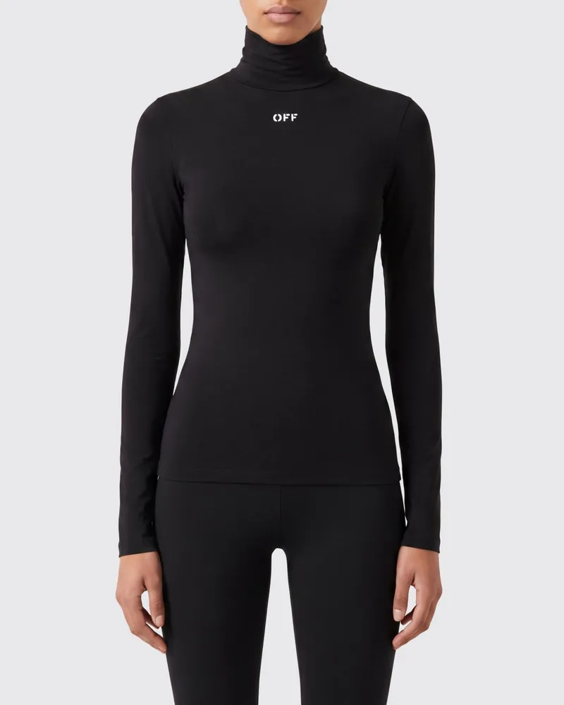 OFF-WHITE Slim-Fit Rollkragentop aus technischem Stretch-Gewebe mit Logo-Detail Schwarz