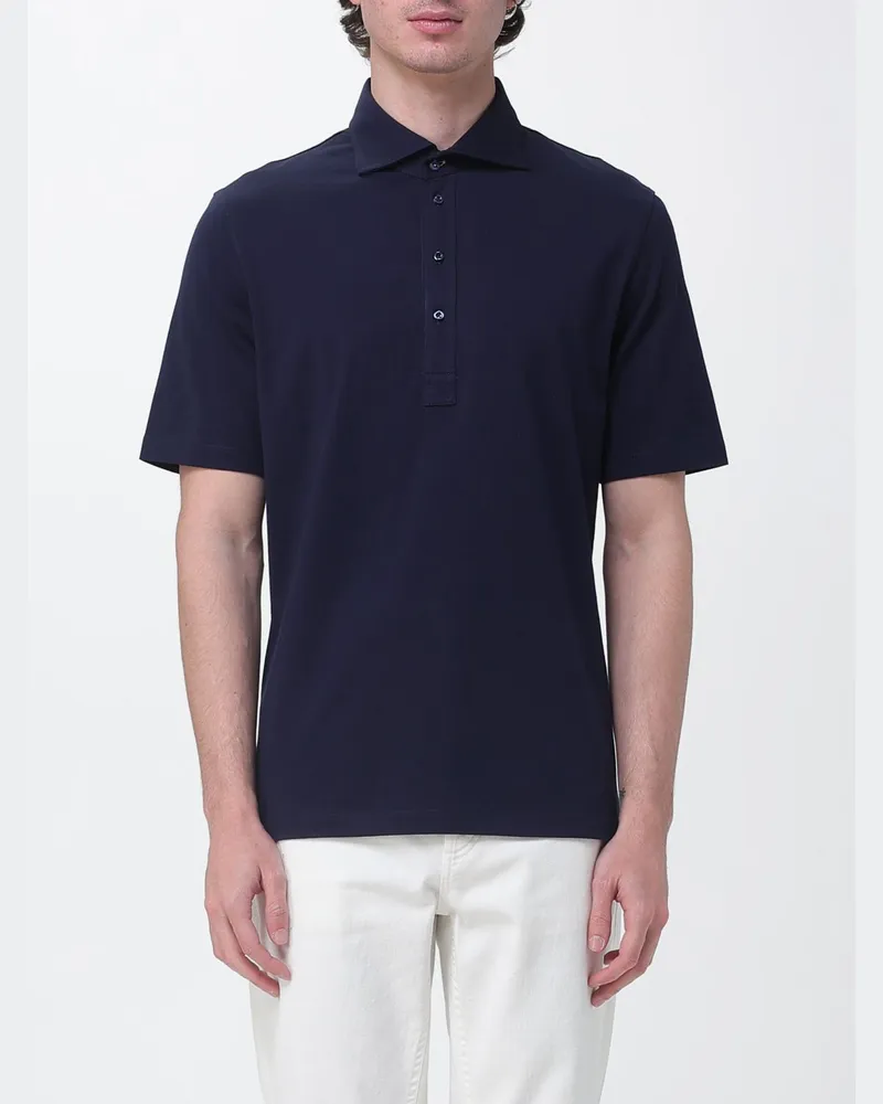 Brunello Cucinelli Polo herren Cobalt