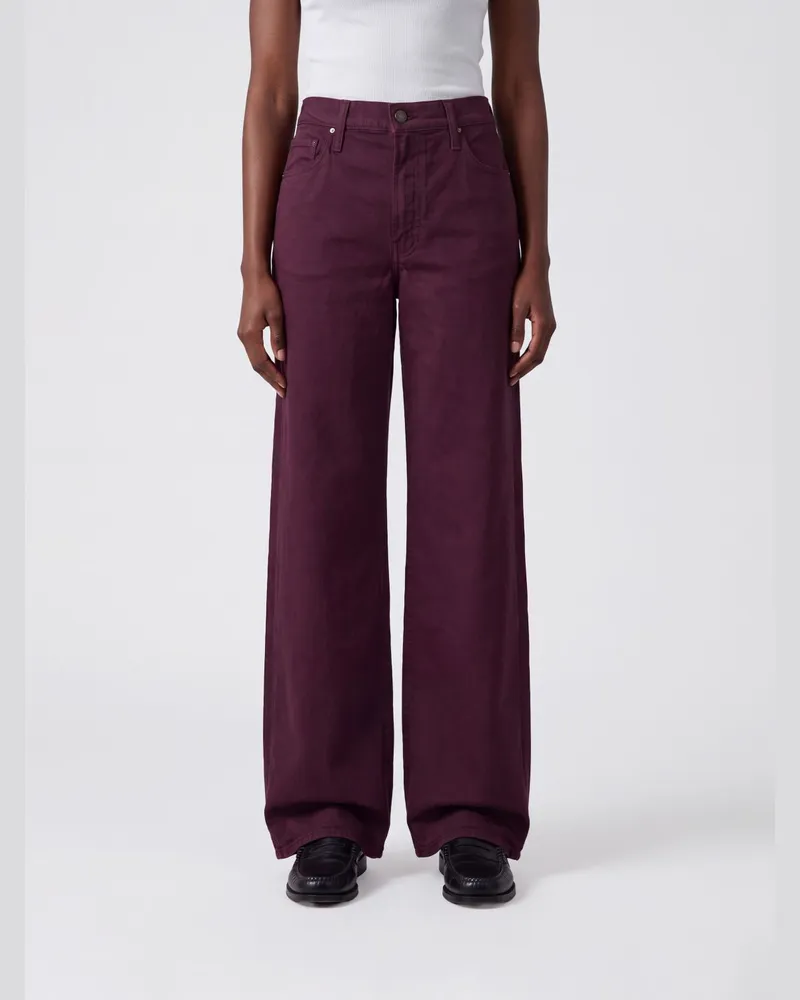 Mother High-Waist Wide-Leg Jeans aus lilafarbenem Baumwoll-Denim Violett