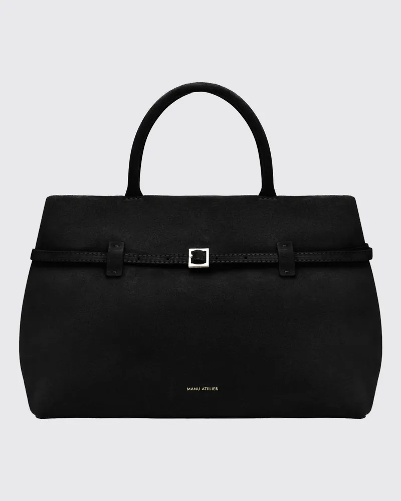 Manu Atelier Le Cambon 35 Handtasche aus schwarzem Wildleder Schwarz