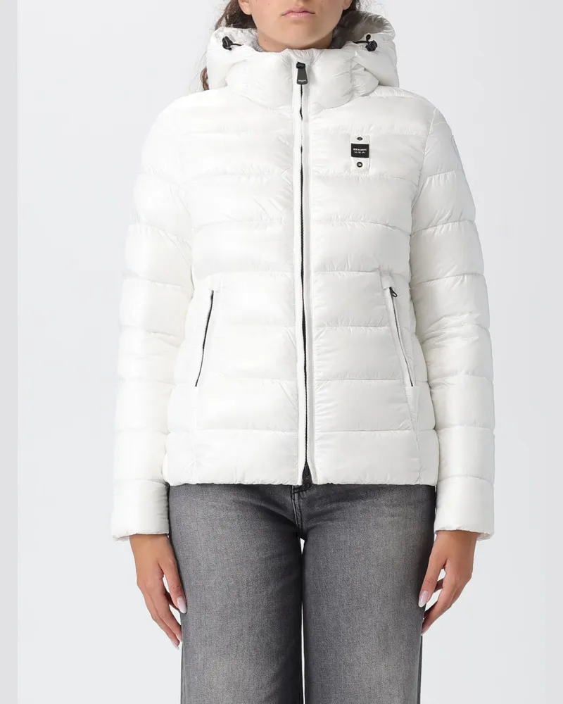 Blauer Jacke damen Weiß