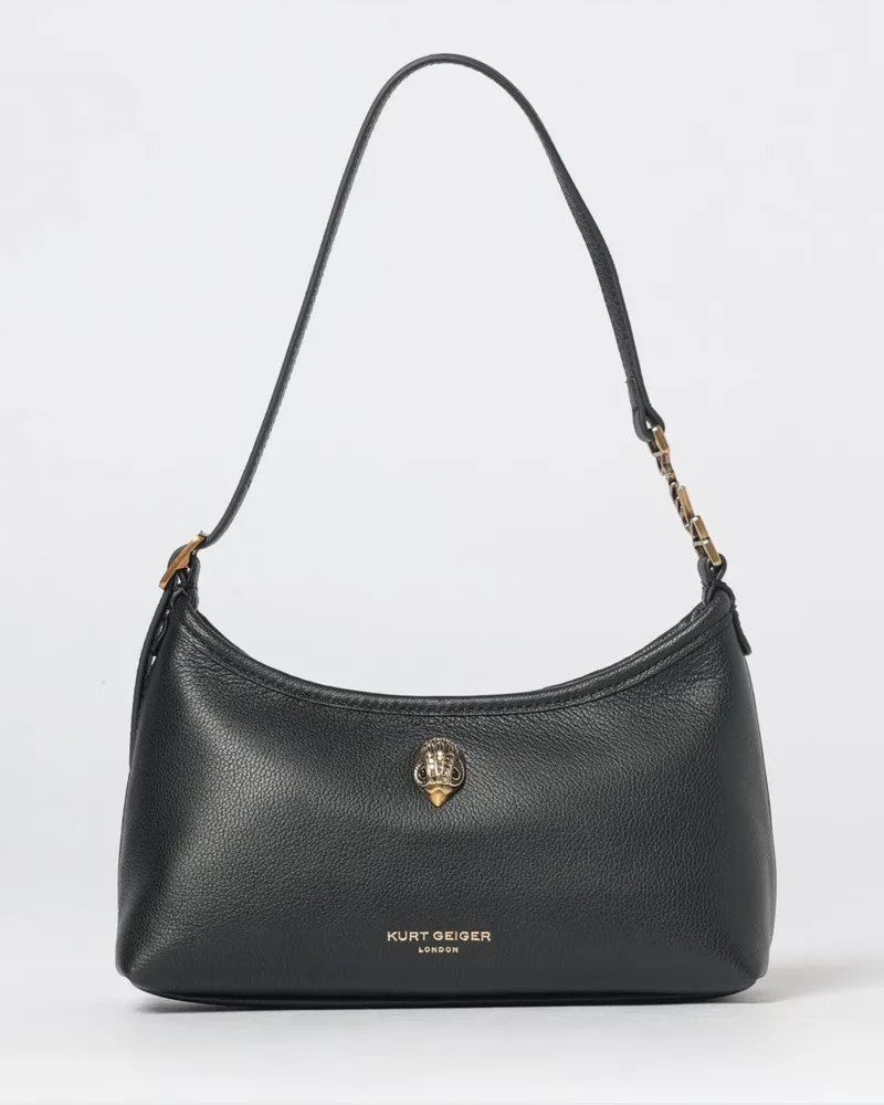 Kurt Geiger Mini-Schultertasche aus genarbtem Leder mit verstellbarem Henkel Schwarz