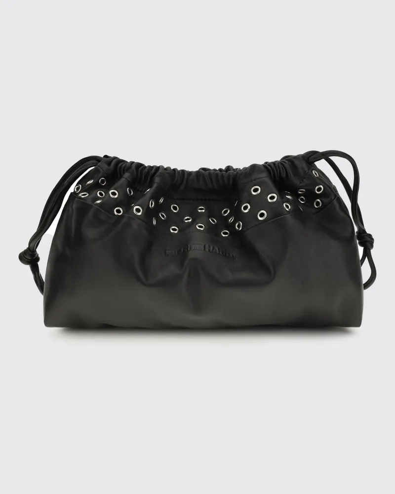 Pierre Hardy Twin Lederclutch mit Metallösen Schwarz