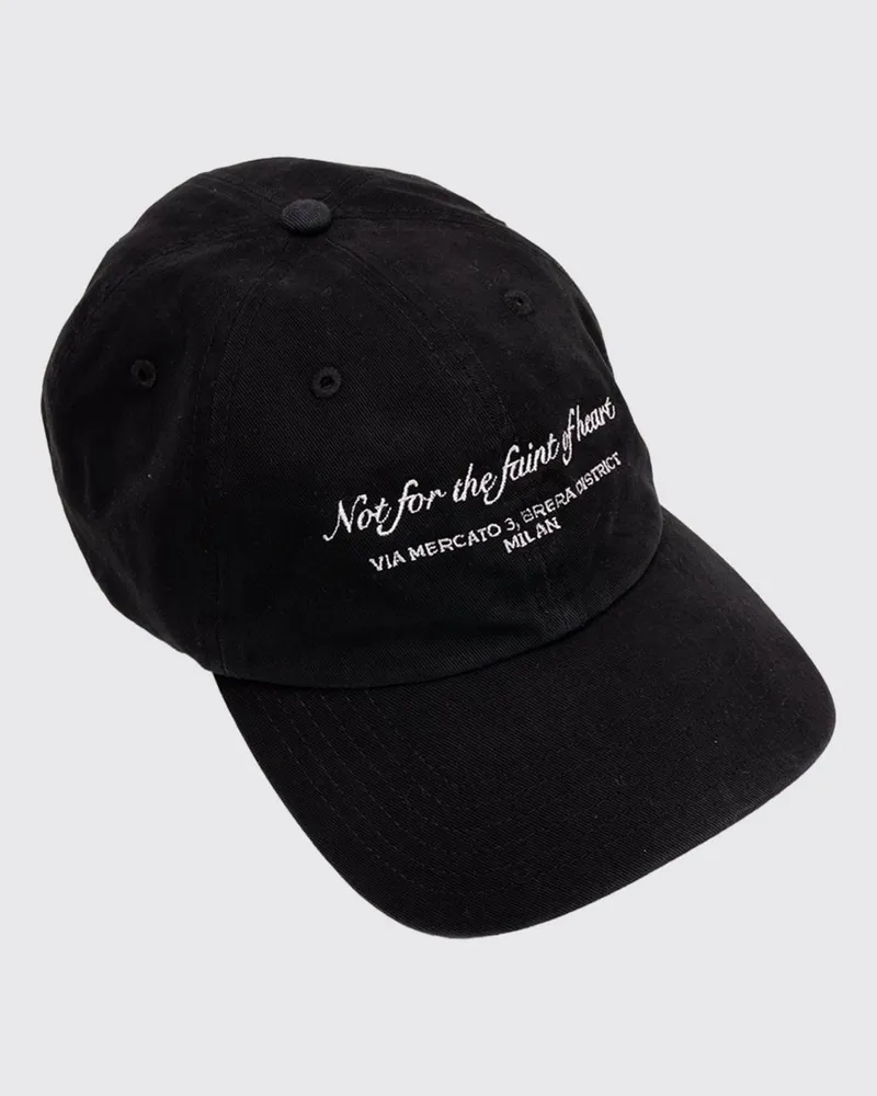 D1 Milano Baumwoll Baseballkappe mit Slogan Schwarz