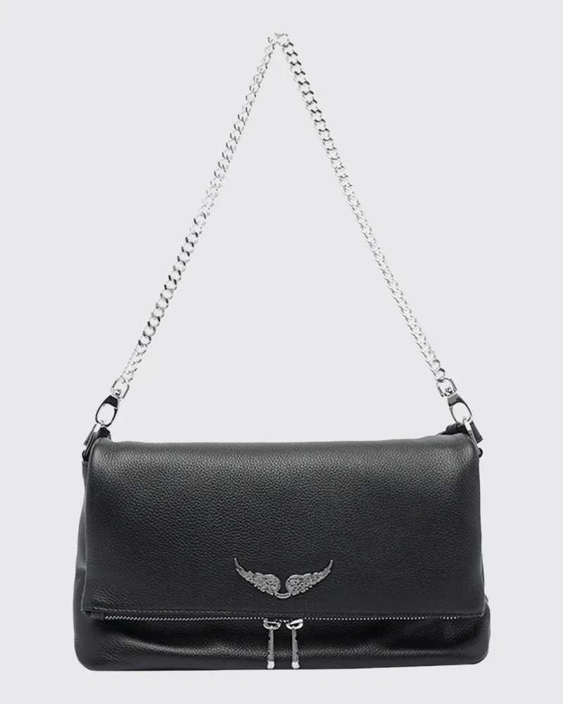 Zadig & Voltaire ZADIG  VOLTAIRE Rocky II Umhängetasche von Zadig & Voltaire aus genarbtem Kalbsleder Schwarz