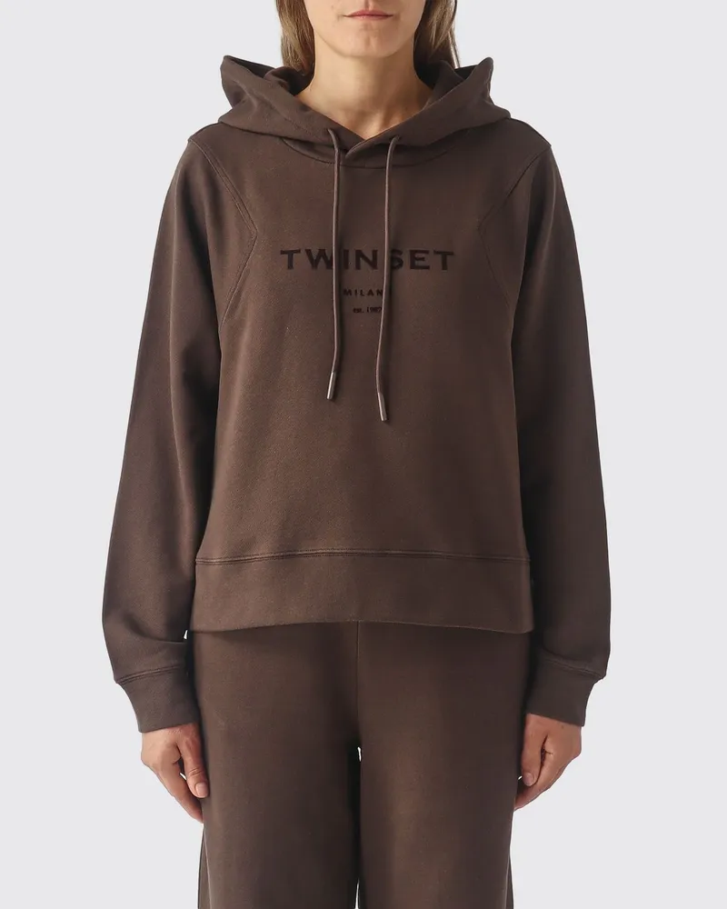 Twin-Set 2-teiliger Jersey-Trainingsanzug von mit Kapuzenpullover Braun